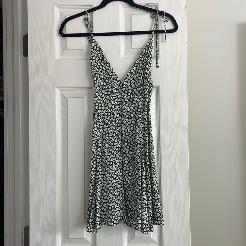 Reformation Green Tie Top Dress